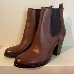 FRYE Brown Leather Heeled Ankle Boots